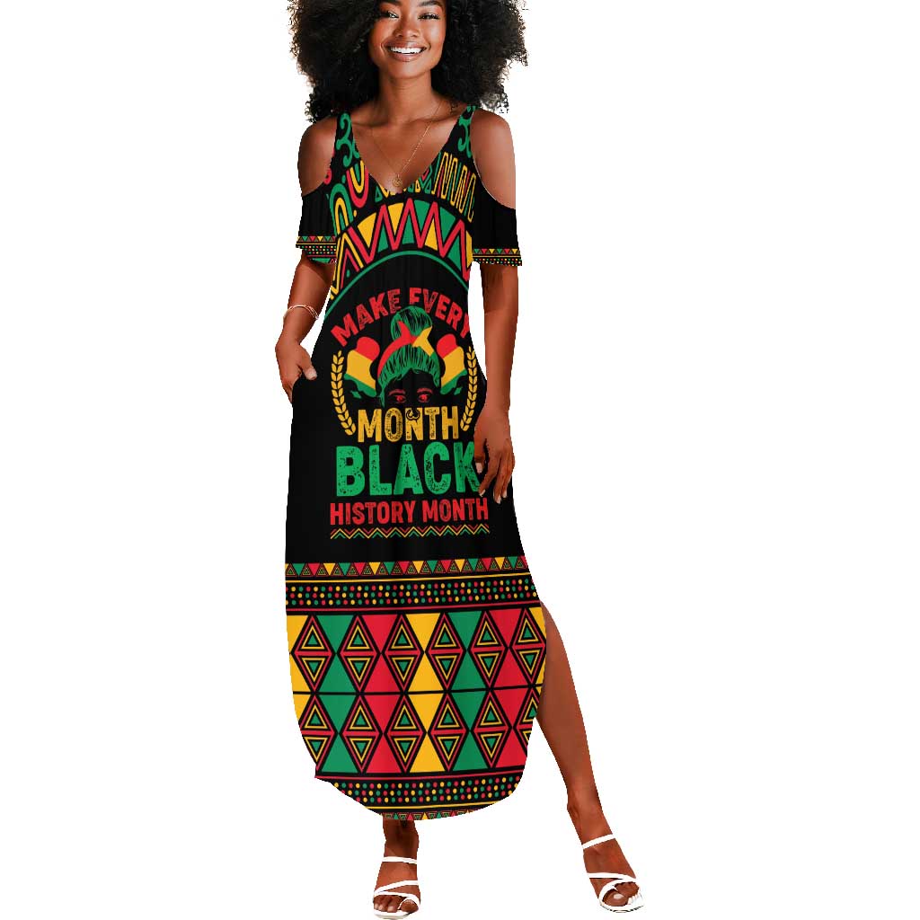 Make Every Month Black History Month Summer Maxi Dress African Pattern