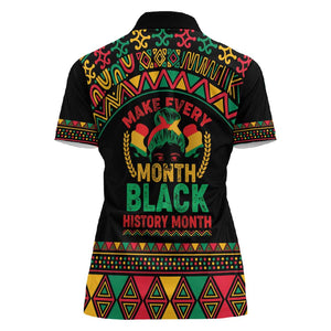 Make Every Month Black History Month Women Polo Shirt African Pattern