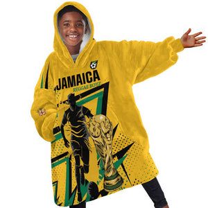 Custom Football 2026 Jamaica Kid Wearable Blanket Hoodie All A Wi One Team
