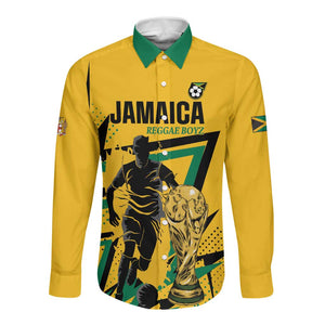 Custom Football 2026 Jamaica Long Sleeve Button Shirt All A Wi One Team