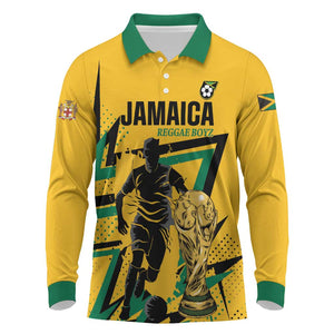 Custom Football 2026 Jamaica Long Sleeve Polo Shirt All A Wi One Team