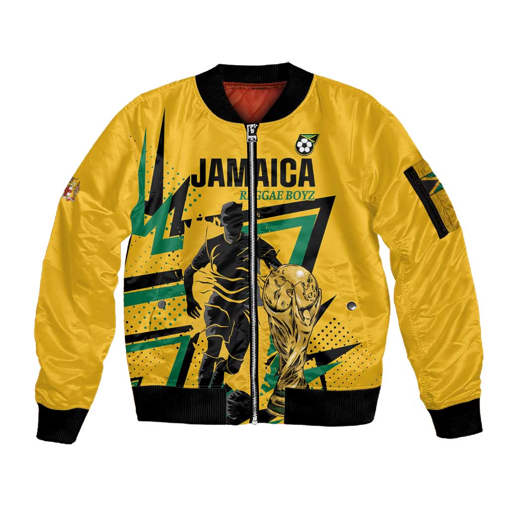 Custom Football 2026 Jamaica Sleeve Zip Bomber Jacket All A Wi One Team