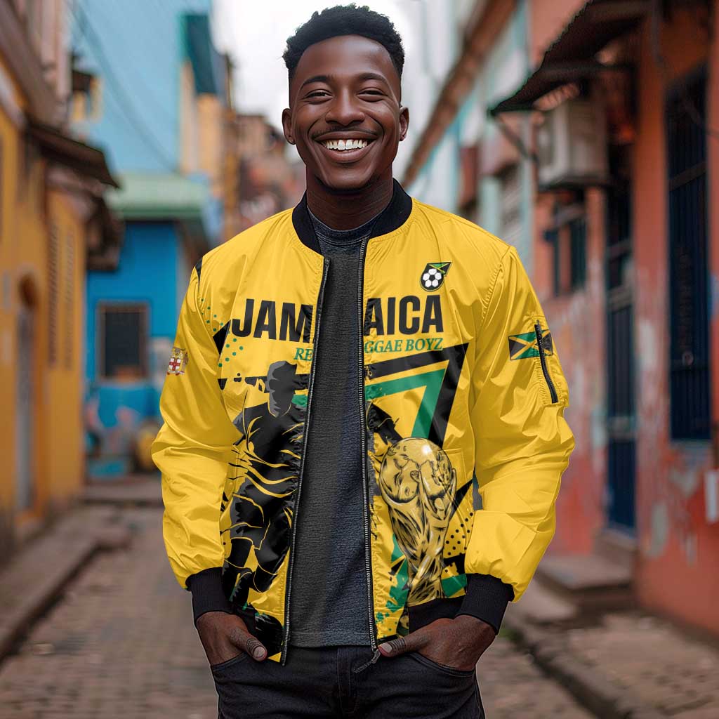 Custom Football 2026 Jamaica Sleeve Zip Bomber Jacket All A Wi One Team