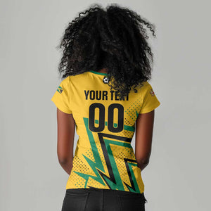 Custom Football 2026 Jamaica Women V-Neck T-Shirt All A Wi One Team