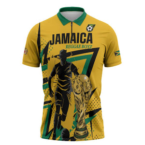 Custom Football 2026 Jamaica Zipper Polo Shirt All A Wi One Team