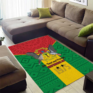 Sao Tome and Principe Independence Day Area Rug Coat Of Arms Mix African Pattern