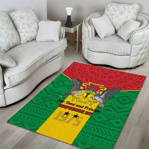 Sao Tome and Principe Independence Day Area Rug Coat Of Arms Mix African Pattern