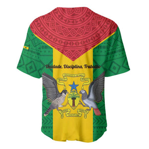 Sao Tome and Principe Independence Day Baseball Jersey Coat Of Arms Mix African Pattern