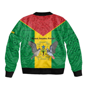 Sao Tome and Principe Independence Day Bomber Jacket Coat Of Arms Mix African Pattern