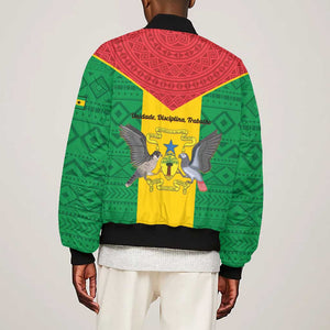 Sao Tome and Principe Independence Day Bomber Jacket Coat Of Arms Mix African Pattern