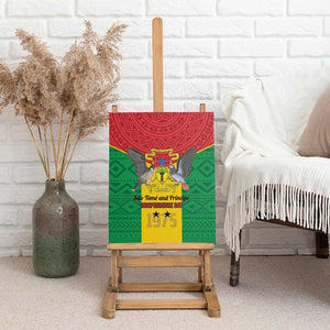 Sao Tome and Principe Independence Day Canvas Wall Art Coat Of Arms Mix African Pattern