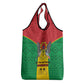 Sao Tome and Principe Independence Day Grocery Bag Coat Of Arms Mix African Pattern