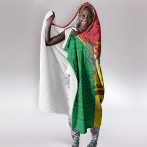 Sao Tome and Principe Independence Day Hooded Blanket Coat Of Arms Mix African Pattern