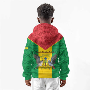 Sao Tome and Principe Independence Day Kid Hoodie Coat Of Arms Mix African Pattern