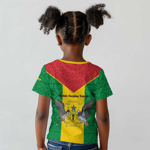 Sao Tome and Principe Independence Day Kid T shirt Coat Of Arms Mix African Pattern