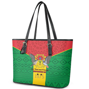 Sao Tome and Principe Independence Day Leather Tote Bag Coat Of Arms Mix African Pattern