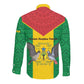 Sao Tome and Principe Independence Day Long Sleeve Button Shirt Coat Of Arms Mix African Pattern