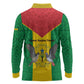 Sao Tome and Principe Independence Day Long Sleeve Polo Shirt Coat Of Arms Mix African Pattern