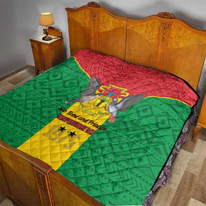 Sao Tome and Principe Independence Day Quilt Coat Of Arms Mix African Pattern