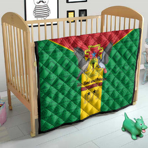 Sao Tome and Principe Independence Day Quilt Coat Of Arms Mix African Pattern