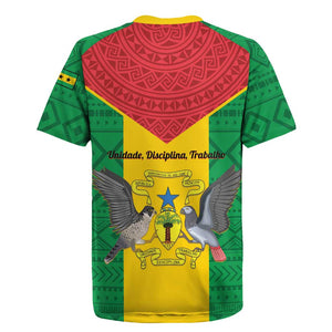 Sao Tome and Principe Independence Day Rugby Jersey Coat Of Arms Mix African Pattern