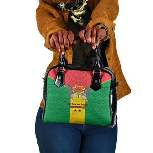 Sao Tome and Principe Independence Day Shoulder Handbag Coat Of Arms Mix African Pattern