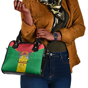 Sao Tome and Principe Independence Day Shoulder Handbag Coat Of Arms Mix African Pattern