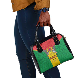 Sao Tome and Principe Independence Day Shoulder Handbag Coat Of Arms Mix African Pattern