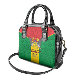 Sao Tome and Principe Independence Day Shoulder Handbag Coat Of Arms Mix African Pattern