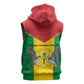 Sao Tome and Principe Independence Day Sleeveless Hoodie Coat Of Arms Mix African Pattern - African Pride