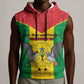 Sao Tome and Principe Independence Day Sleeveless Hoodie Coat Of Arms Mix African Pattern - African Pride