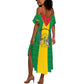 Sao Tome and Principe Independence Day Summer Maxi Dress Coat Of Arms Mix African Pattern