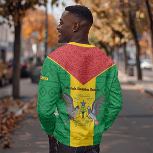 Sao Tome and Principe Independence Day Sweatshirt Coat Of Arms Mix African Pattern