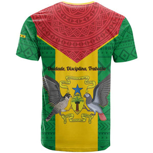 Sao Tome and Principe Independence Day T shirt Coat Of Arms Mix African Pattern