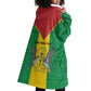 Sao Tome and Principe Independence Day Wearable Blanket Hoodie Coat Of Arms Mix African Pattern