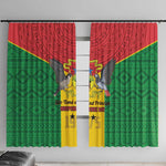Sao Tome and Principe Independence Day Window Curtain Coat Of Arms Mix African Pattern