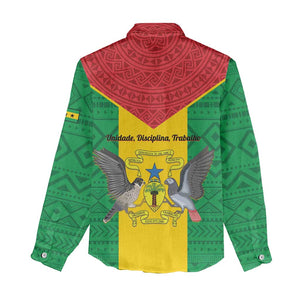 Sao Tome and Principe Independence Day Women Casual Shirt Coat Of Arms Mix African Pattern