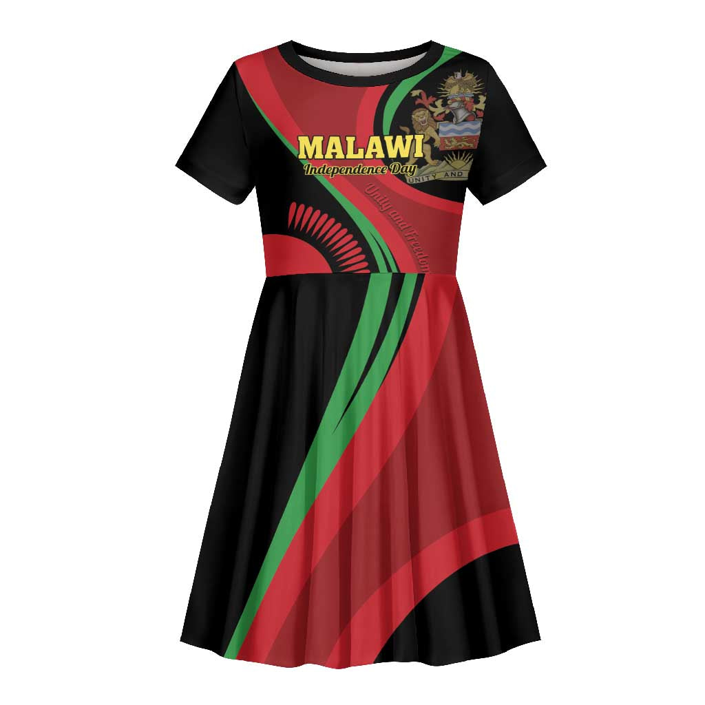 Malawi Independence Day Kid Short Sleeve Dress Unity and Freedom