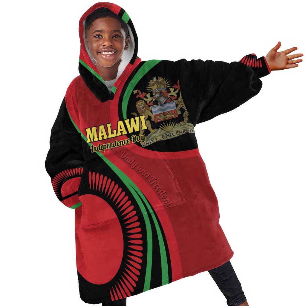 Malawi Independence Day KId Wearable Blanket Hoodie Unity and Freedom