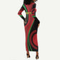 Malawi Independence Day Long Sleeve Bodycon Dress Unity and Freedom LT01