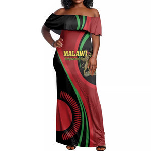 Malawi Independence Day Off Shoulder Maxi Dress Unity and Freedom