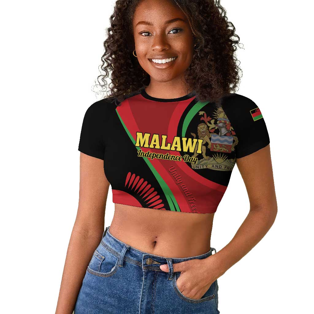 Malawi Independence Day Raglan Cropped T shirt Unity and Freedom