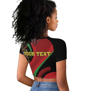 Malawi Independence Day Raglan Cropped T shirt Unity and Freedom