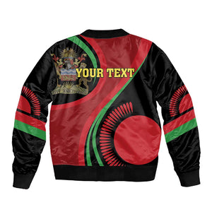 Malawi Independence Day Sleeve Zip Bomber Jacket Unity and Freedom