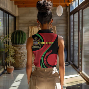 Malawi Independence Day Women Sleeveless Polo Shirt Unity and Freedom