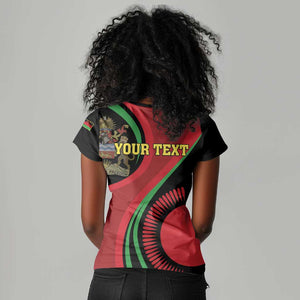 Malawi Independence Day Women V-Neck T-Shirt Unity and Freedom