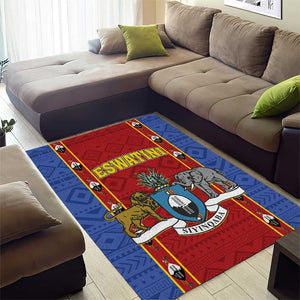 Eswatini African Pattern Area Rug Swaziland Shield Siyinqaba