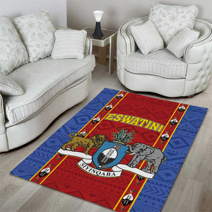 Eswatini African Pattern Area Rug Swaziland Shield Siyinqaba