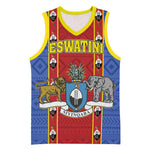 Eswatini African Pattern Basketball Jersey Swaziland Shield Siyinqaba LT01