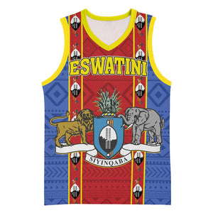 Eswatini African Pattern Basketball Jersey Swaziland Shield Siyinqaba LT01